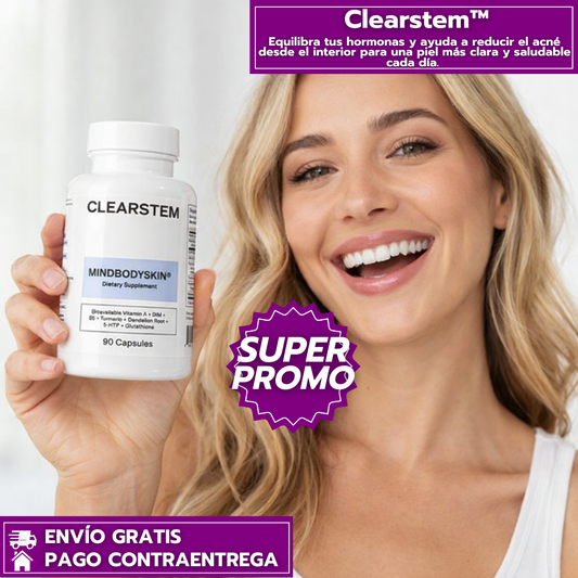 Clearstem™: Cápsulas que Equilibra las Hormonas, Reduce el Acné y Mejora la Salud Digestiva y Hepática.