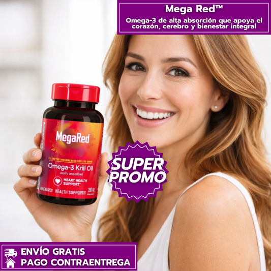 Mega Red™: Omega-3 de alta absorción que apoya el corazón, cerebro y bienestar integral en una sola cápsula diaria