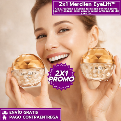 Oferta Especial 2x1: Mercilen EyeLift™ Contorno de ojos antiarrugas que reafirma, alisa e ilumina tu mirada.