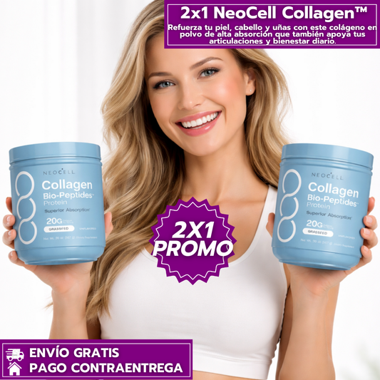 Oferta Especial 2x1: NeoCell Collagen™ Colágeno en polvo que fortalece piel, cabello y uñas.