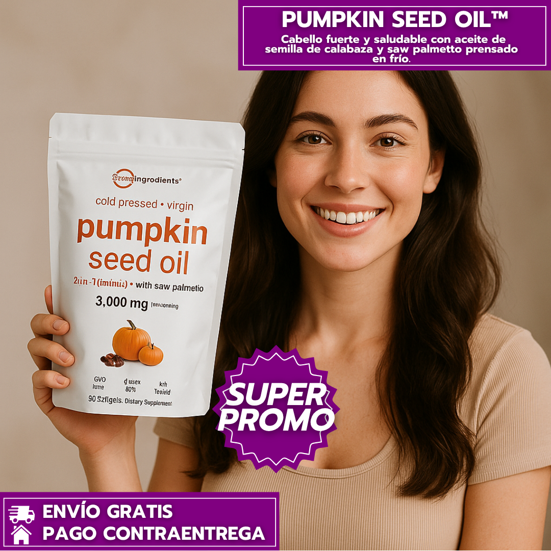 Pumpkin Seed Oil™: Cápsulas Naturales que Fortalecen el Cabello y Apoyan el Bienestar Diario