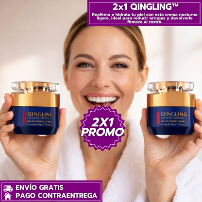 Oferta Especial 2x1: QINGLING™ Crema Facial que Rejuvenece la Piel, Reduce Arrugas y Mejora la Elasticidad Mientras Duermes