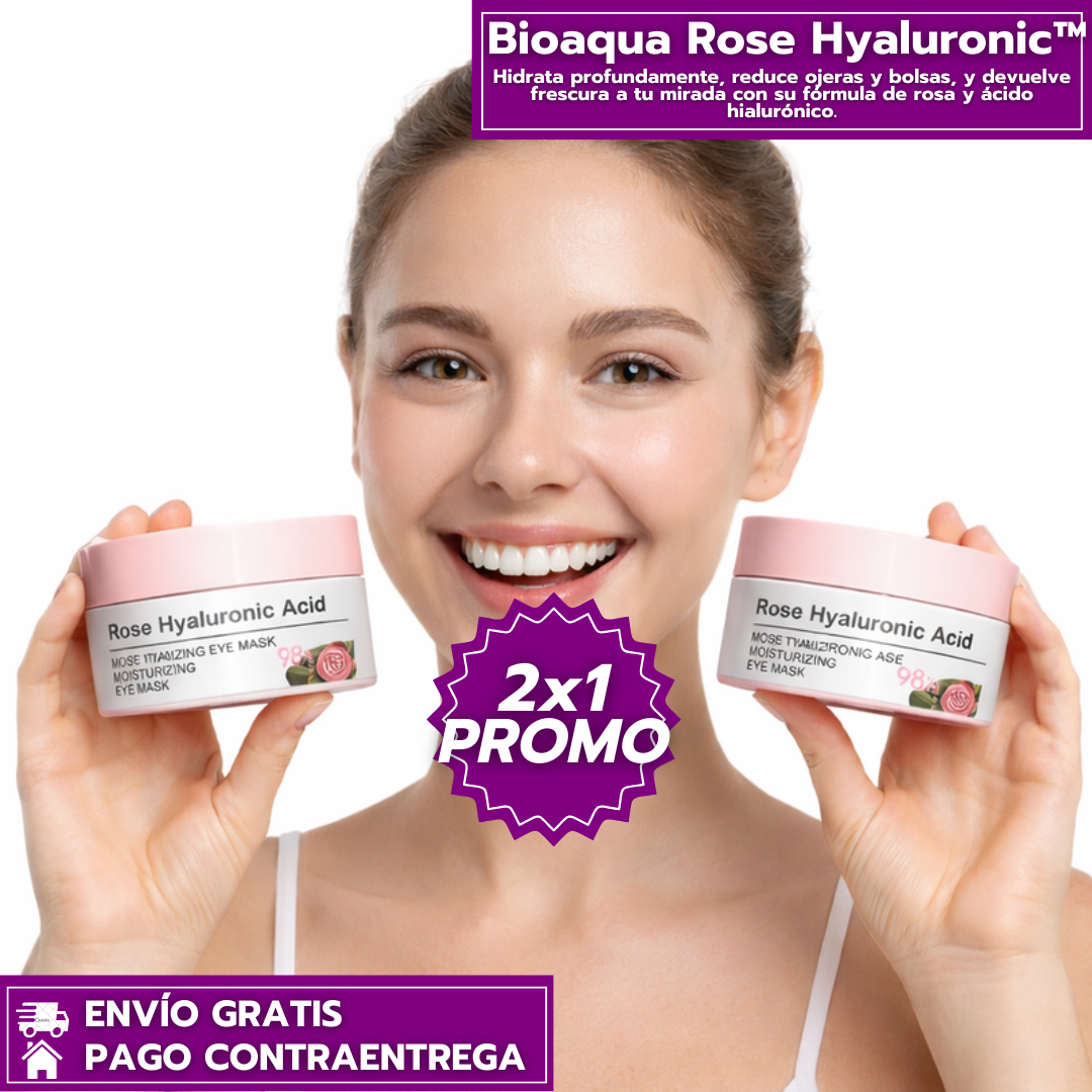 Oferta Especial 2x1 Bioaqua Rose Hyaluronic™: Hidratación y Frescura para Ojos Cansados
