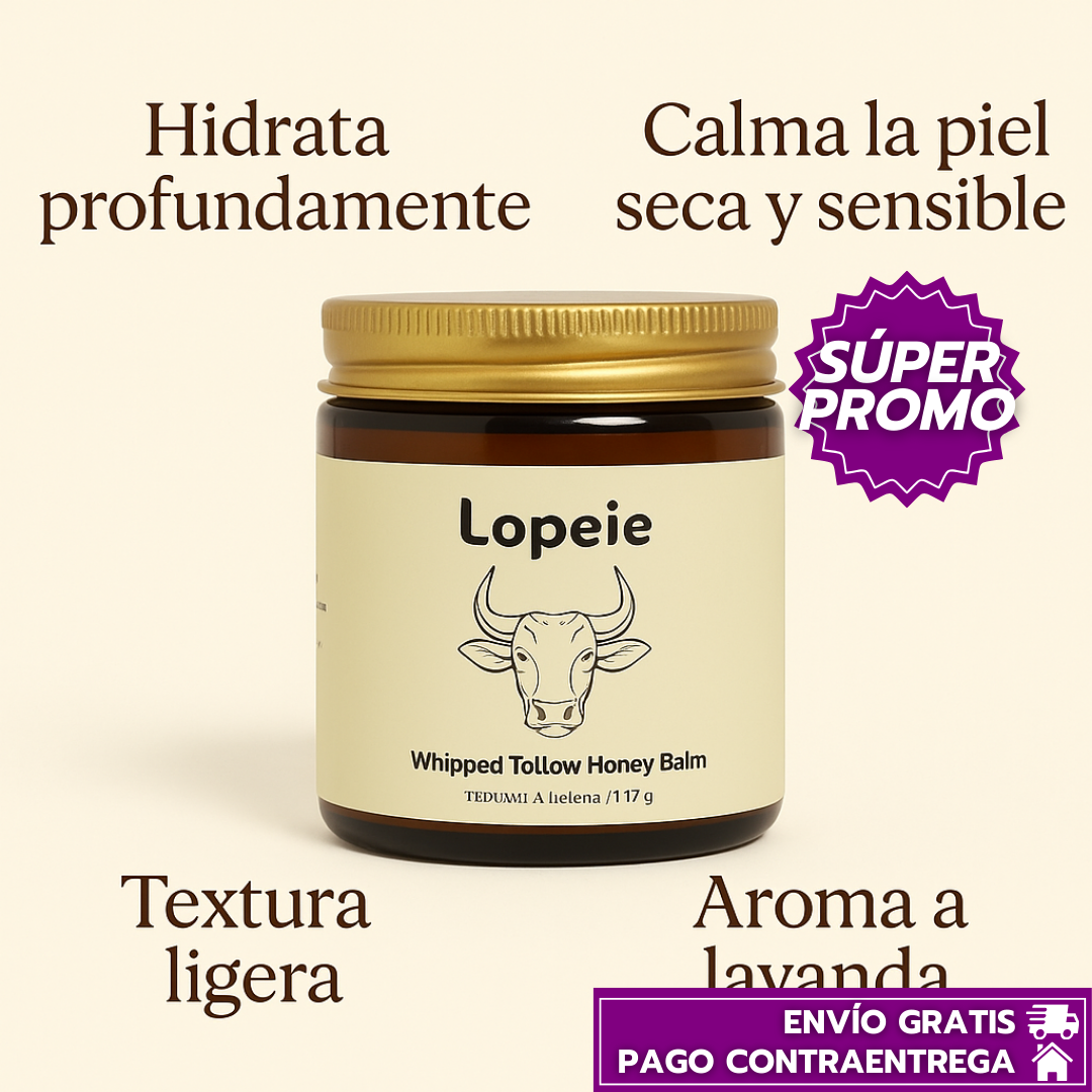 Lopeie™: Bálsamo Natural de Sebo y Miel para Hidratar, Suavizar y Nutrir la Piel✨