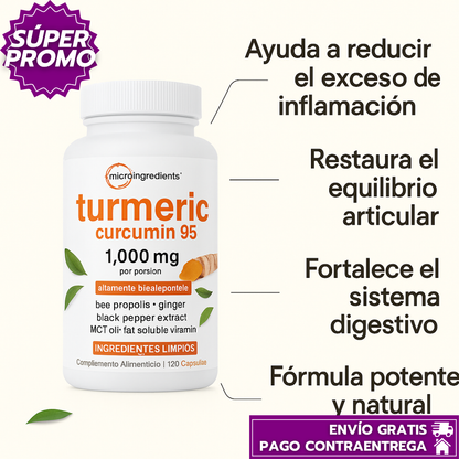 Tumeric Curcuma™ Alivio Natural para Artritis, Inflamación y Dolor Articular