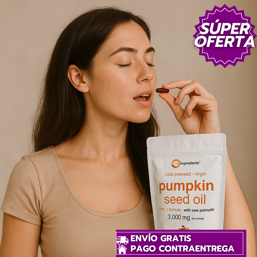 Pumpkin Seed Oil™: Cápsulas Naturales que Fortalecen el Cabello y Apoyan el Bienestar Diario