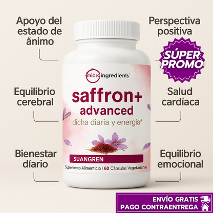 Saffron Advanced™: Fórmula de Azafrán y Adaptógenos para Energía, Ánimo y Equilibrio Diario