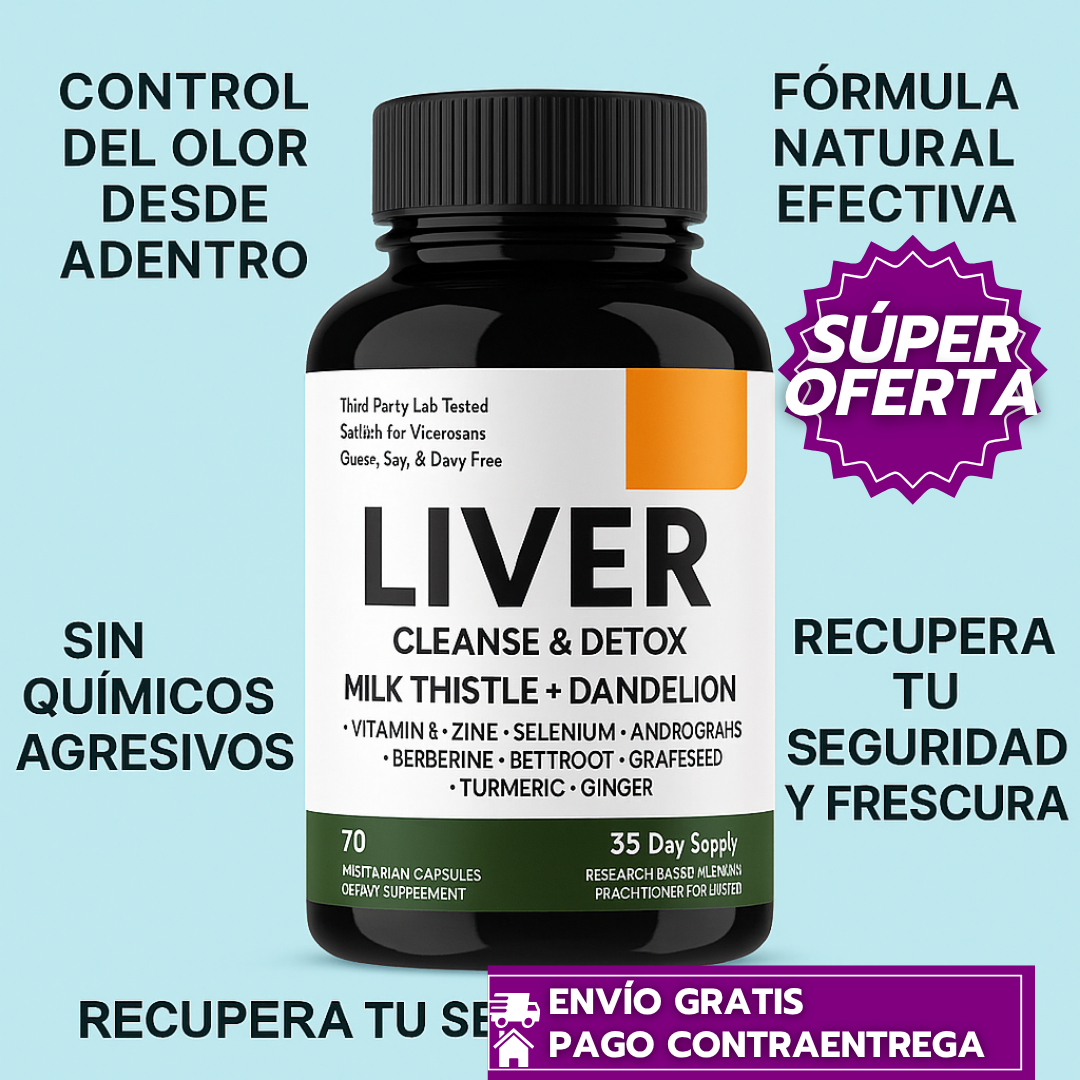 Liver Cleanse Detox™: Cápsulas Naturales para Desintoxicar el Hígado y Mejorar el Bienestar