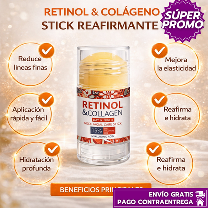 Oferta 2x1: CollaStick™ Stick Facial y de Cuello con Retinol y Colágeno para Reafirmar e Hidratar la Piel
