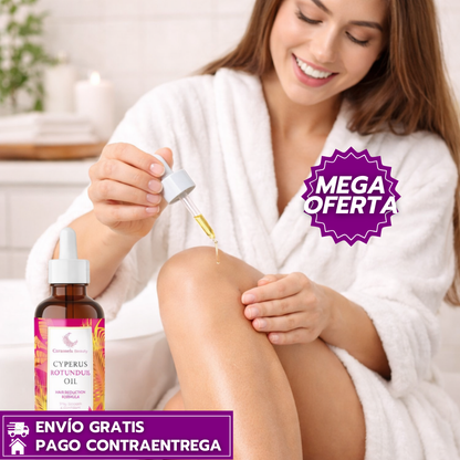 Oferta Especial 2x1: Cyperus Rotundus™ Aceite Natural Reductor de Vello Corporal con Efecto Hidratante