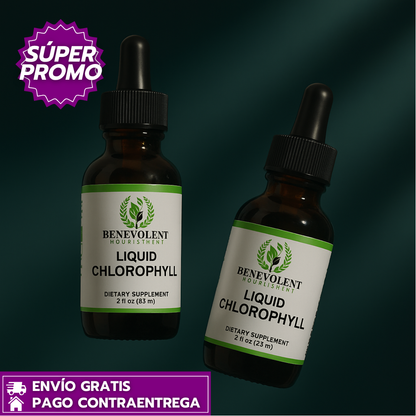 Clorofila Líquida Benevolent™: Desintoxica, Oxigena y Apoya la Pérdida de Peso Natural