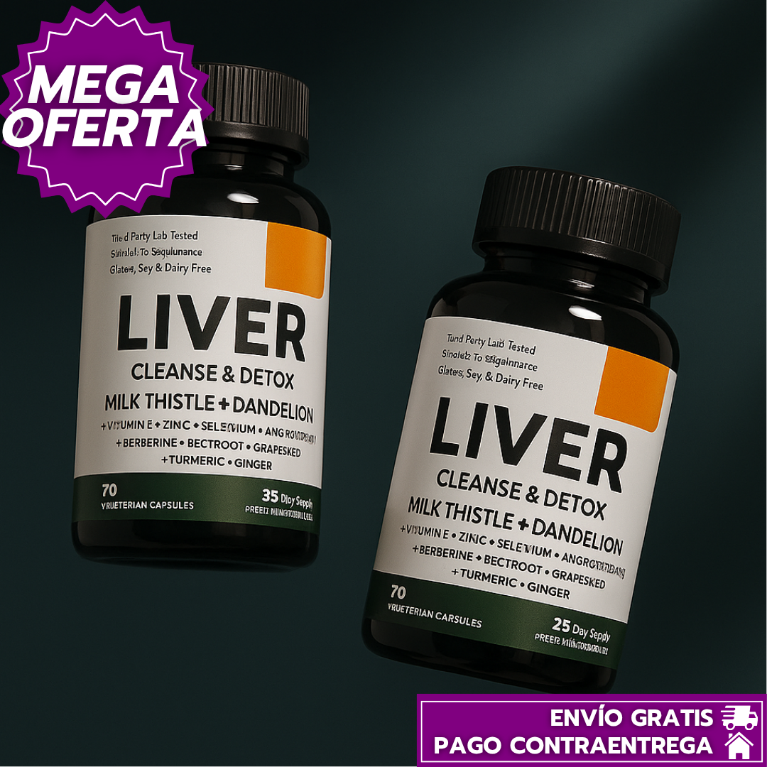 Liver Cleanse Detox™: Cápsulas Naturales para Desintoxicar el Hígado y Mejorar el Bienestar