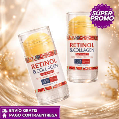 Oferta 2x1: CollaStick™ Stick Facial y de Cuello con Retinol y Colágeno para Reafirmar e Hidratar la Piel